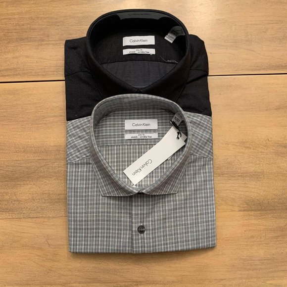 Calvin Klein Other - Calvin Klein NWT Sz L Slim fit 2PK Men Shirt stret